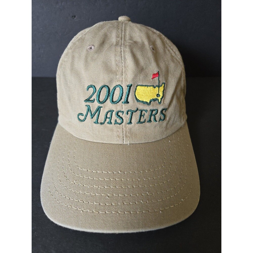 2001 MASTERS TOURNAMENT Logo Adjustable Strap Hat Masters By Needle Point